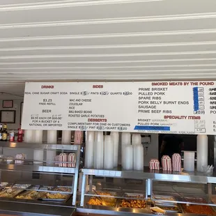 The menu at spirit of Texas in San Bernadino.