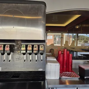 Unlimited sugar sodas and self service bar