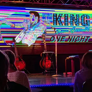 The lighted back drop for the show.