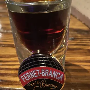 Shot of Fernet