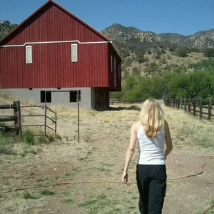 Amish barn, transported from the eastern U.S. Pennsylvania, I think.