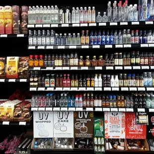 a variety of liquors