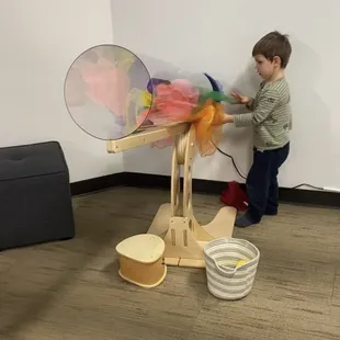 My son loved the scarf tunnel!