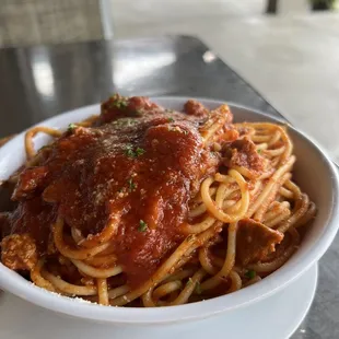 Spaghetti with meat sauce 8/10