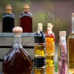 a variety of bottles of alcohol