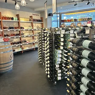 a wine rack in a store