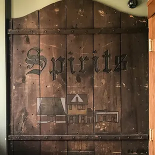 Handmade sign for Spirits