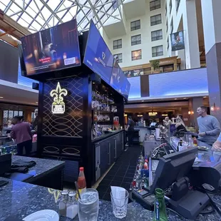 Sitting at the bar!