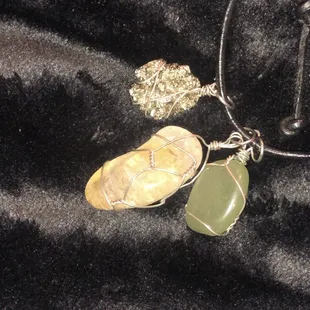Pyrite, citrine, green adventurine