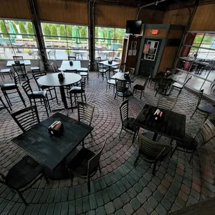 a restaurant with tables and chairs