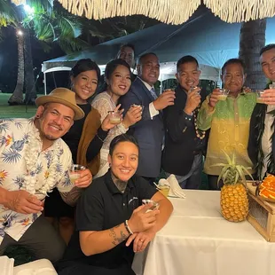 Felicia and my family taking one more shot at the end of the night :)