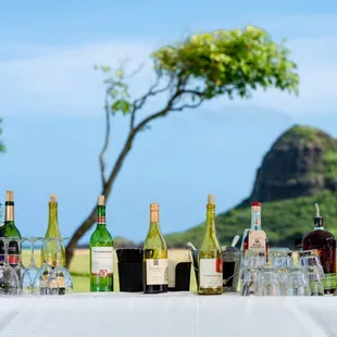Wine &amp; whisky bar. Kualoa Ranch event.