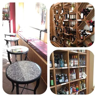 a variety of liquors