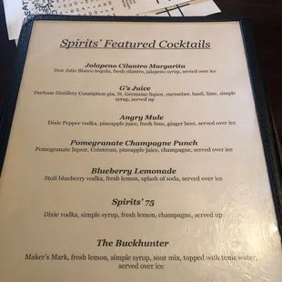 menu