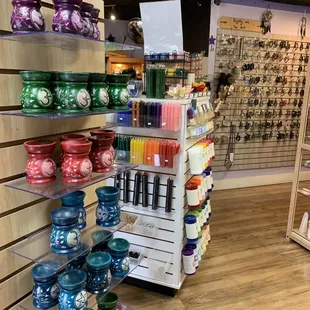 It's fully stocked with candles of most any color!