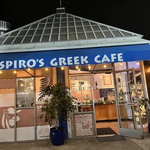 the front of the restaurant