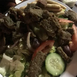 Gryos plate with fries