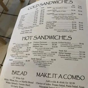 Menu page 1