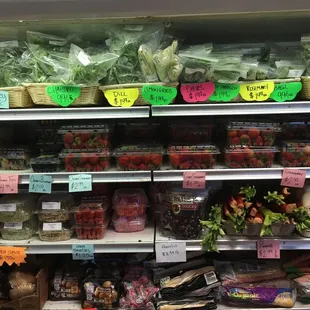 Fresh herbs and fruit veggies etc