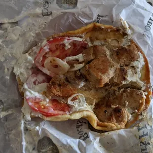 a half eaten sandwich