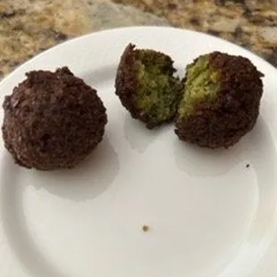 Hard as rocks falafels from Spiro&apos;s Deli.