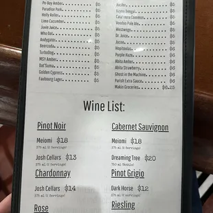 Menu as of 1-15-25