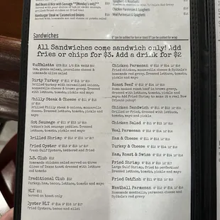 Menu as of 1-15-25