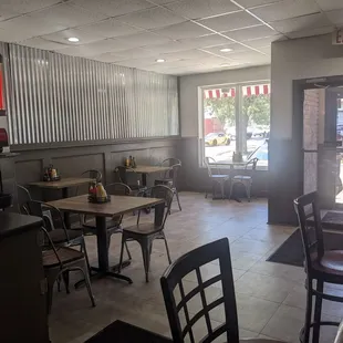 the inside of a restaurant