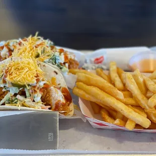 Taco with fries