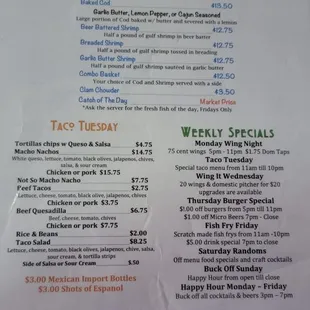 Menu as of 6/25/2021