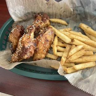 Ginger sesame and sour cream and chive fries.