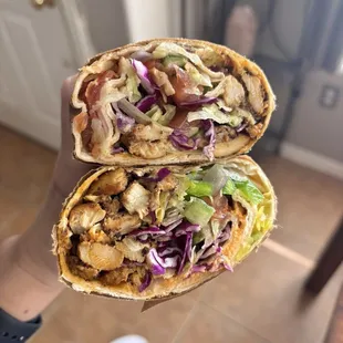Top is Street Cart Doner Wrap &amp; bottom is Zesty Feta Doner Wrap