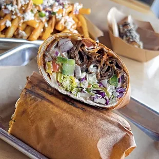 wraps, gyros, bowls, fries, falafel, vegetarian, vegan, fries, beer, while, sangria