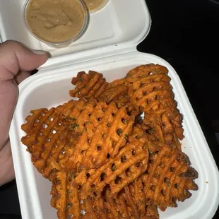 Sweet potato fries with garlic aioli
