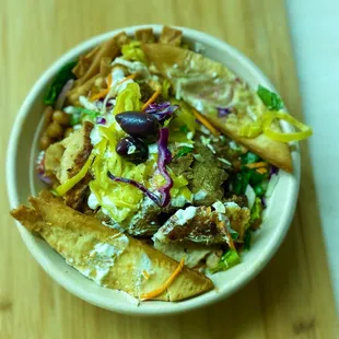 The Doner Salad with lamb, chicken, and beef!