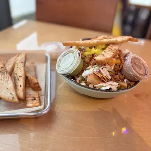 Doner Basket, Fried Pita Strips with Hummus