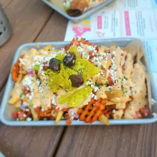 Street fries mixed with waffle and regular fires - No Protein