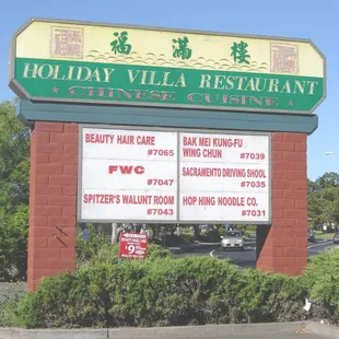 sign for holiday villa restaurant