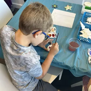 Making Christmas ornaments.