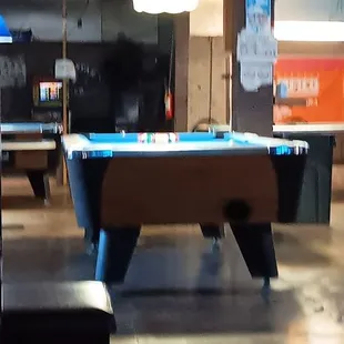 Nice pool table, they have pool teams.