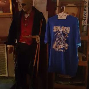 Creepy Uncle Fester mannequin and merch for sale!