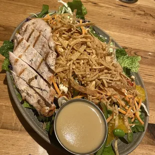 Small Crunchy Chop Salad with Chicken ($11 for small, $7 extra for chicken)