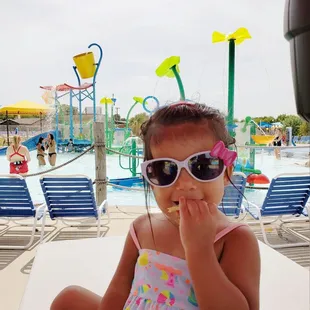 More of the kiddie pool and an attentive lifeguard! Baby Vic loves this place for letting her bring in food for a fair price.