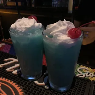 Bday drinks. Blue Hawaiian- a treat for sure