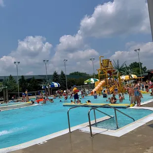 One of the pools with the depth of 3 feet max .