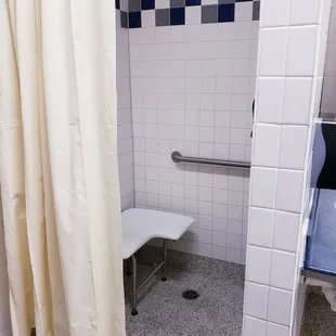 Shower in family locker room.