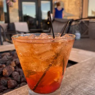 a close up of a drink