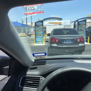 Waiting in line.