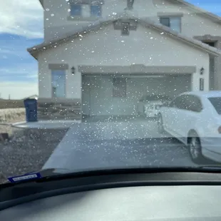 How it looks after driving from the carwash