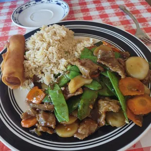 Beef and snow peas